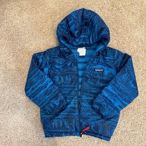 Patagonia 5T Hi-Loft Puffer Baby Reversible Down Sweater Hoody in Play Condition